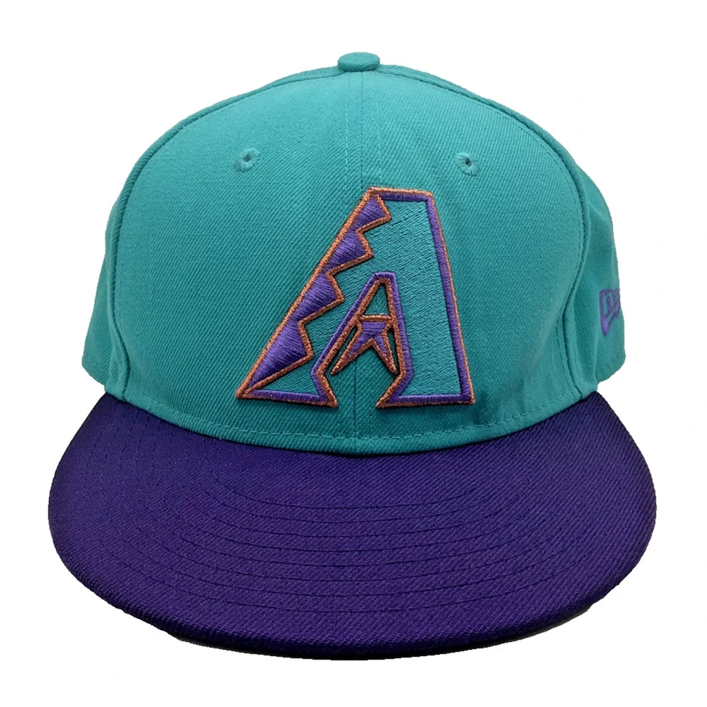 Arizona Diamondbacks New Era 59FIFTY Fitted Hat Retro Two Tone Teal Purple 7 3/8